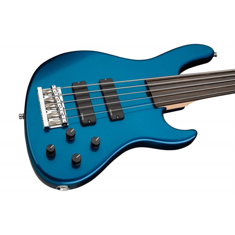 Sadowsky MetroLine 24-Fret Modern Bass, Swamp Ash Body, Fretless, 5-String - Solid Dark Lake Placid Blue Metallic High Polish - 