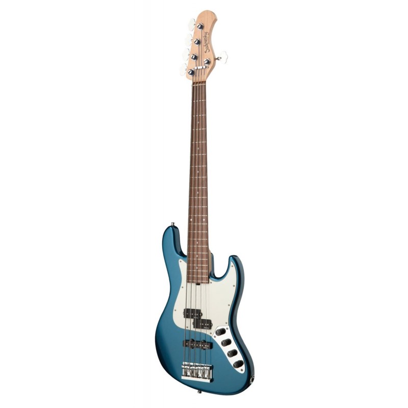 Sadowsky MetroLine 21-Fret Vintage P/J Bass, Red Alder Body, 5-String - Solid Dark Lake Placid Blue Metallic High Polish - 3