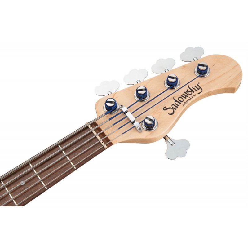 Sadowsky MetroLine 21-Fret Vintage P/J Bass, Red Alder Body, 5-String - Solid Dark Lake Placid Blue Metallic High Polish - 7