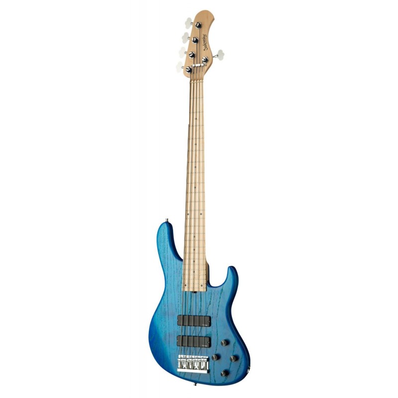 Sadowsky MetroLine 24-Fret Modern Bass, Swamp Ash Body, 5-String - Blue Transparent Satin - 3