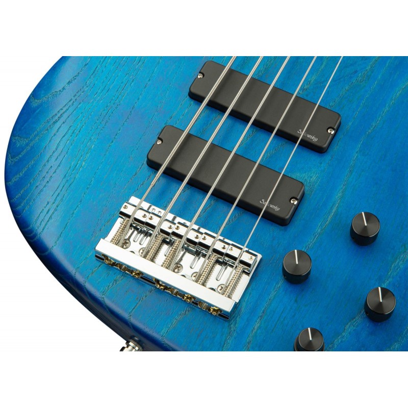 Sadowsky MetroLine 24-Fret Modern Bass, Swamp Ash Body, 5-String - Blue Transparent Satin - 5