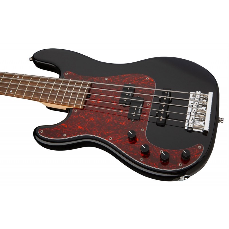 Sadowsky MetroLine 21-Fret Hybrid P/J Bass, Red Alder Body, 5-String, Lefthand - Solid Black High Polish - 4