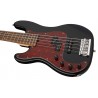 Sadowsky MetroLine 21-Fret Hybrid P/J Bass, Red Alder Body, 5-String, Lefthand - Solid Black High Polish - 4