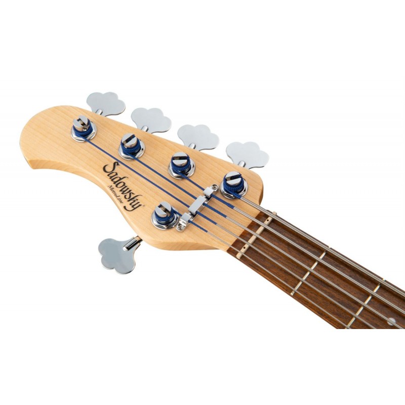 Sadowsky MetroLine 21-Fret Hybrid P/J Bass, Red Alder Body, 5-String, Lefthand - Solid Black High Polish - 7