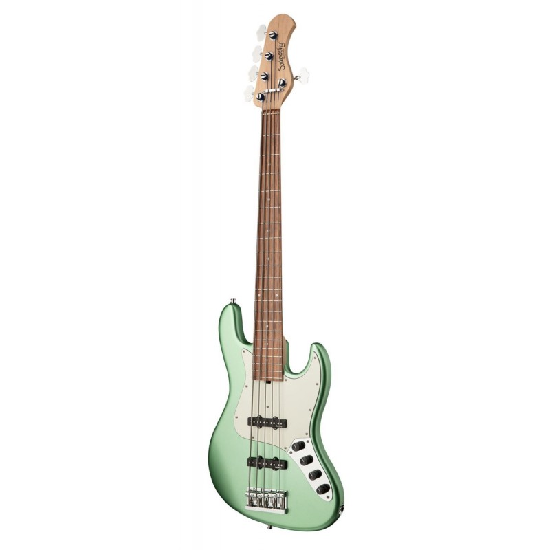 Sadowsky MetroLine 21-Fret Vintage J/J Bass, Red Alder Body, 5-String - Solid Sage Green Metallic Satin - 3