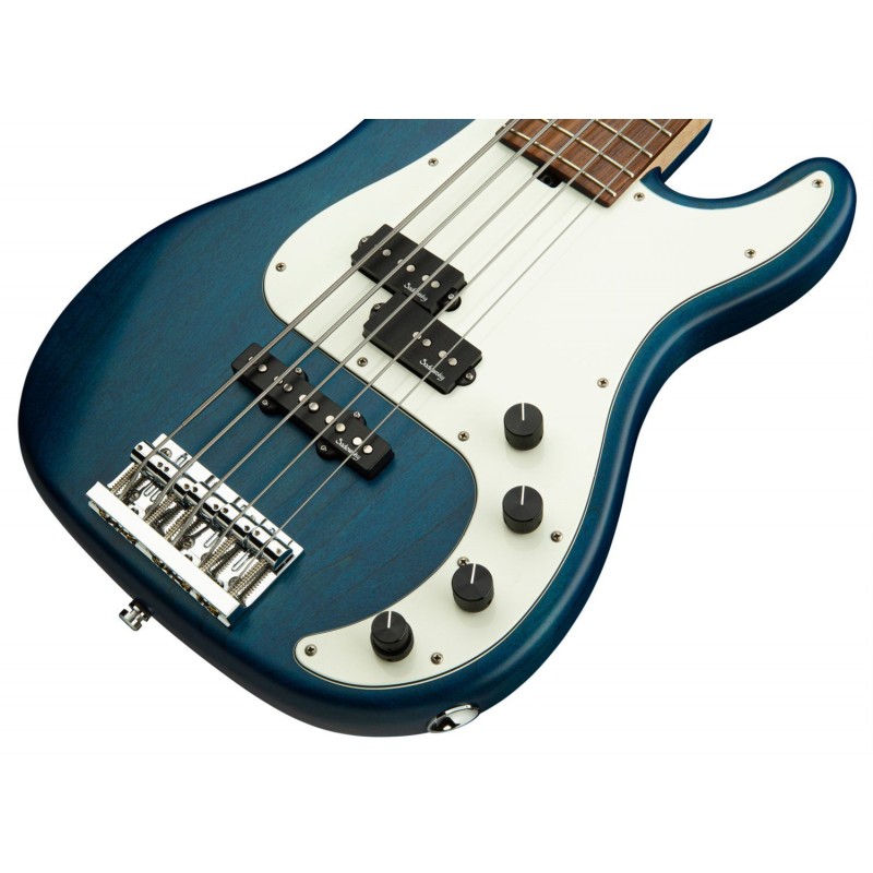 Sadowsky MetroLine 21-Fret Hybrid P/J Bass, Red Alder Body, 5-String - Blue Transparent Satin - 4