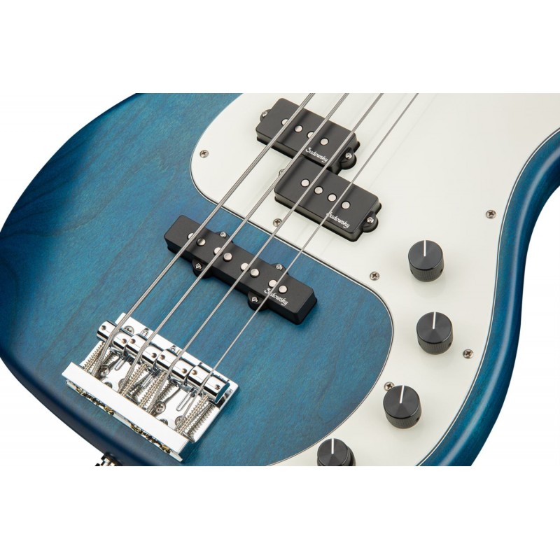 Sadowsky MetroLine 21-Fret Hybrid P/J Bass, Red Alder Body, 4-String - Blue Transparent Satin - 5