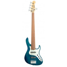Sadowsky MetroLine 24-Fret Vintage J/J Bass, Red Alder Body, 5-String - Blue Transparent Satin - 1