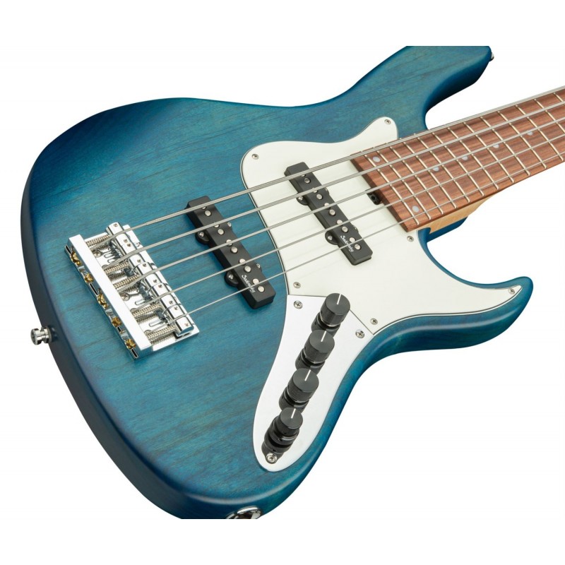 Sadowsky MetroLine 24-Fret Vintage J/J Bass, Red Alder Body, 5-String - Blue Transparent Satin - 4
