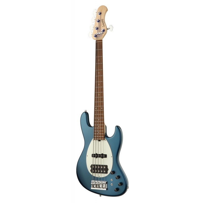 Sadowsky MetroLine 21-Fret Vintage M/J Bass, Red Alder Body, 5-String - Solid Dark Lake Placid Blue Metallic High Polish - 3
