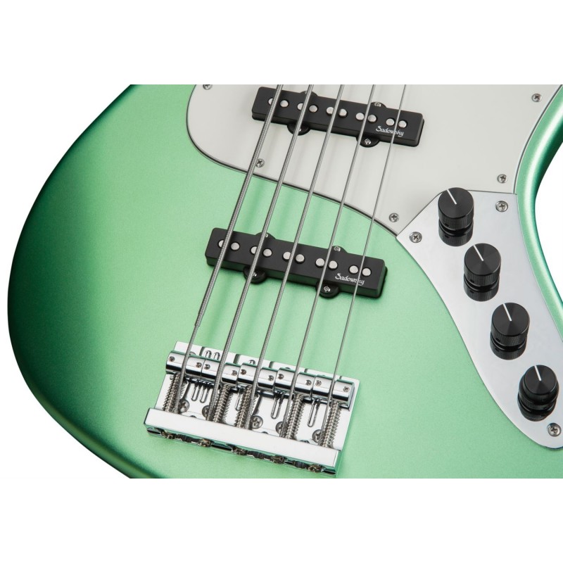 Sadowsky MetroLine 21-Fret Vintage J/J Bass, Swamp Ash Body, 5-String - Solid Sage Green Metallic Satin - 5