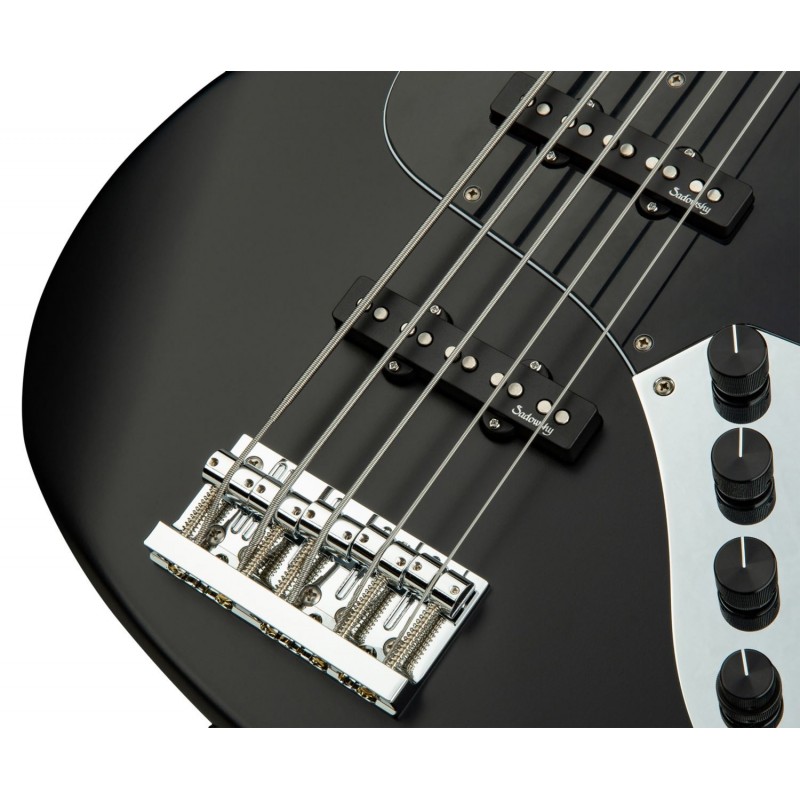 Sadowsky MetroLine 21-Fret Vintage J/J Bass, Swamp Ash Body, 5-String - Solid Black Satin - 5