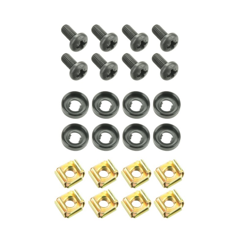 Adam Hall 19" Parts 5927 M8 AH - Komplet 8 śrub M6 x 12 mm z nakrętką klatkową i podkładką w woreczku - 1