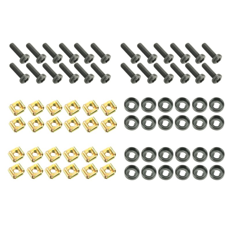 Adam Hall 19" Parts 5928 M24 AH - Komplet 24 śrub M6 x 12 mm z nakrętką klatkową i podkładką w woreczku - 1