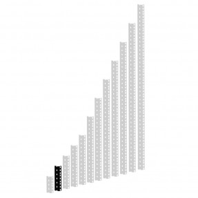 Adam Hall 19" Parts 61535 B 3 - Szyna rack, czarna, 3U, wersja ciężka - 1