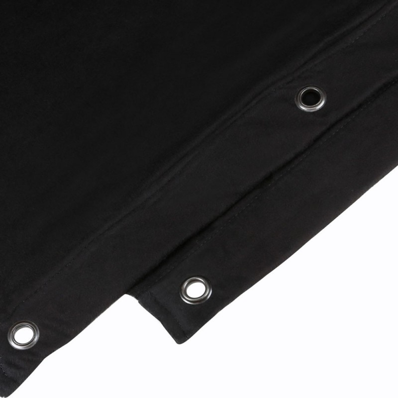 Adam Hall Accessories 0151 X 63 - Molton dekoracyjny B1 z oksydowanymi oczkami, obrębiony, 6 x 3 m, czarny - 3