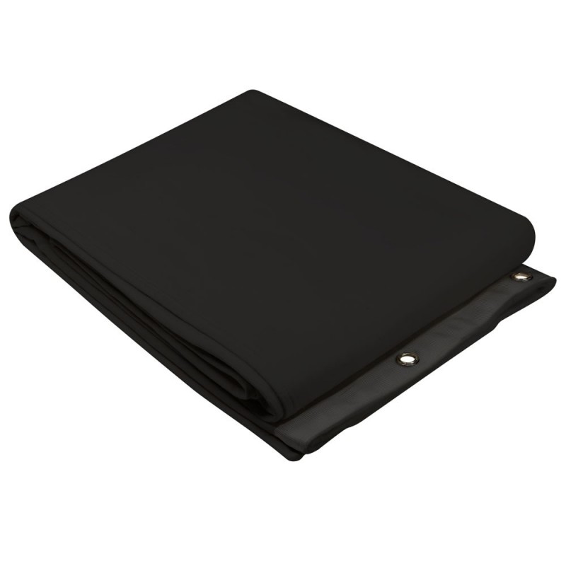 Adam Hall Accessories 0160 X 43 - Molton akustyczny B1 z oksydowanymi oczkami, obrębiony, 4 x 3 m, czarny - 2