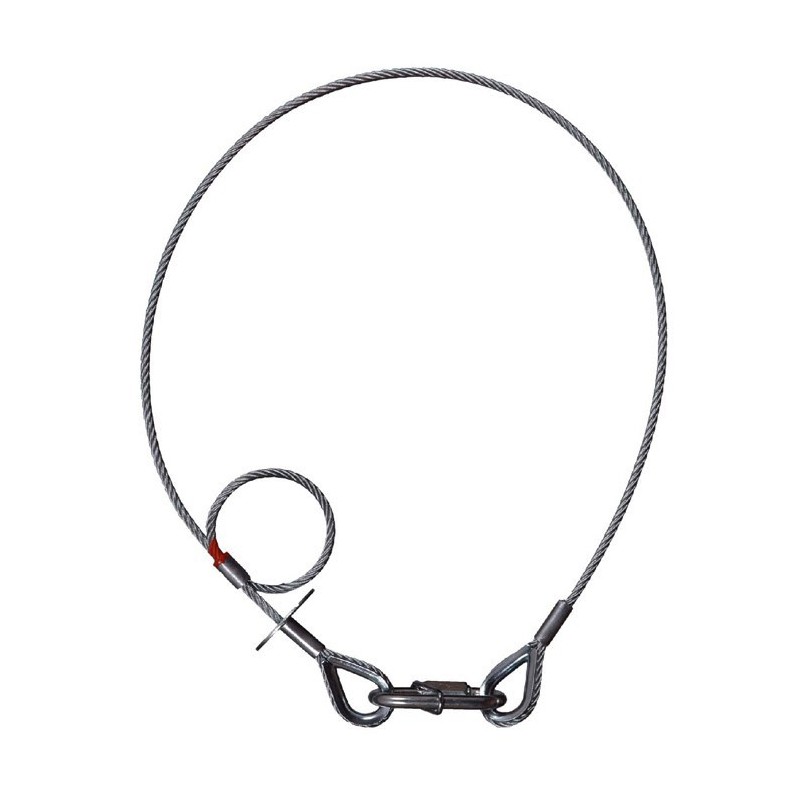 Adam Hall Accessories S 58100 SK - Lina bezpieczeństwa Saveking® 5mm, 1m, naparstek po obu stronach, srebrny - 1