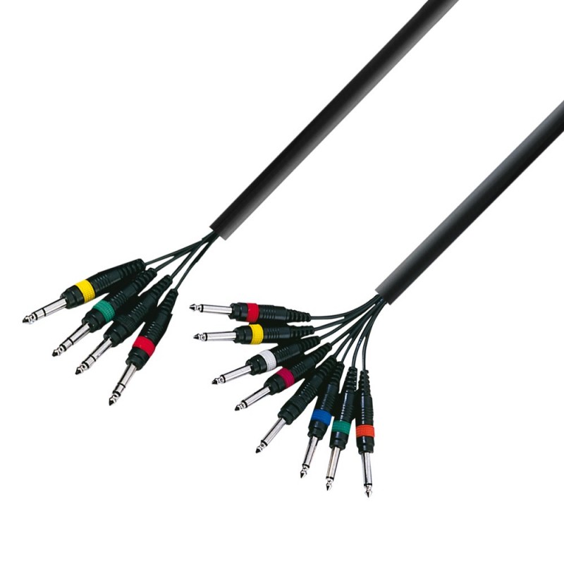 Adam Hall Cables 3 STAR L8 VP0 300 - Kabel Multicore 4 x jack stereo 6,3 mm – 8 x jack mono 6,3 mm, 3 m - 1
