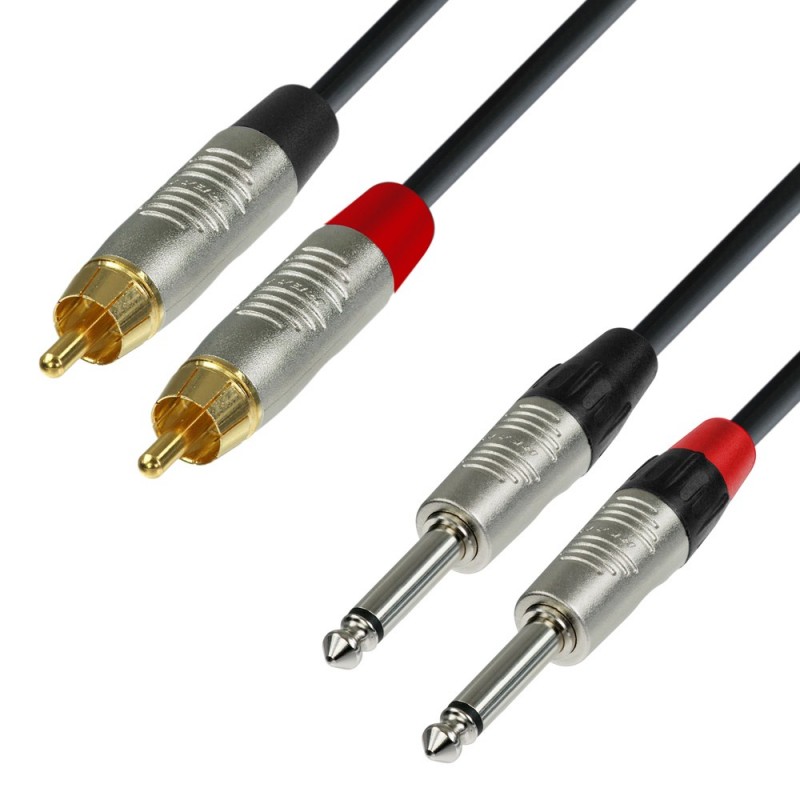 Adam Hall Cables 4 STAR TPC 0300 - Kabel audio REAN 2 x cinch męskie – 2 x jack mono 6,3 mm, 3 m - 1