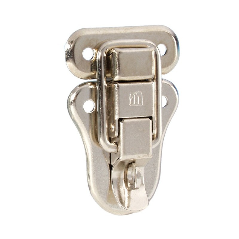 Adam Hall Hardware 16081 - Zamek przykręcany, duży, z oczkiem do zawieszenia kłódki, niklowany - 1