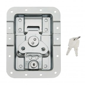 Adam Hall Hardware 172511 L - Zamek motylkowy, duży, zamykany na klucz, zagięty, głębokość: 14 mm - 1