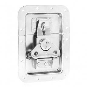 Adam Hall Hardware 17256 - Zamek motylkowy, duży, niezagięty, głębokość: 14 mm, z oczkiem do zawieszenia kłódki - 1