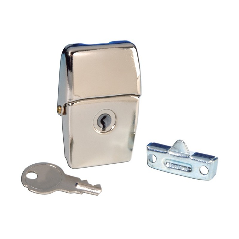 Adam Hall Hardware 19061 - Zamek przykręcany, średni, ocynkowany, zamykany na klucz - 1