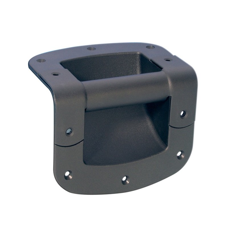 Adam Hall Hardware 34053 - Stalowy uchwyt skrzynkowy do zabudowy w osłonie PVC z promieniem 12 mm, czarny - 1