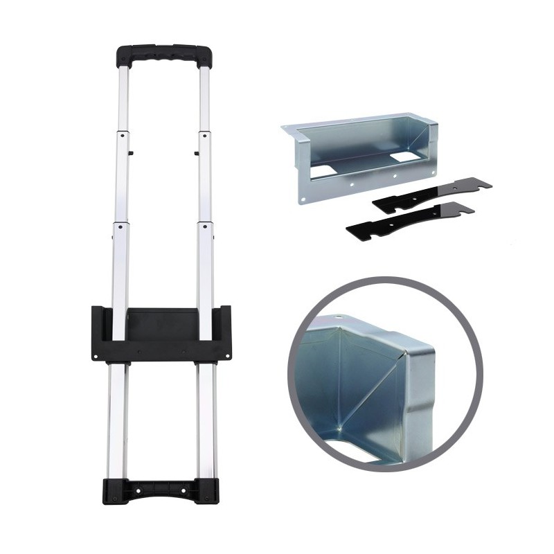 Adam Hall Hardware 3476043 - Wpuszczany, trzystopniowy, wysuwany uchwyt, obudowa ocynkowana, o długości 336 – 856 mm - 1