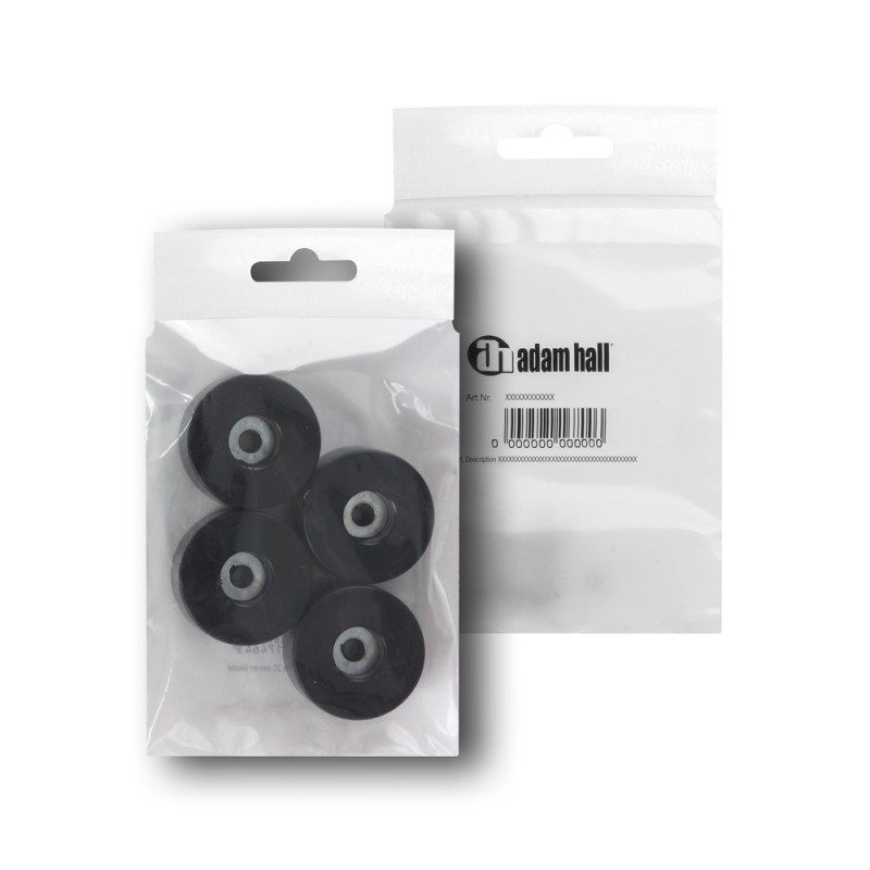Adam Hall Hardware 4909 M4 AH - Komplet czterech nóżek gumowych, 38 x 20 mm, w woreczku - 2