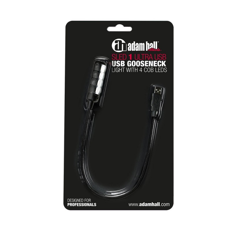 Adam Hall Stands SLED 1 ULTRA USB - Lampka USB z wysięgnikiem typu "gęsia szyja" i 4 diodami LED COB - 7