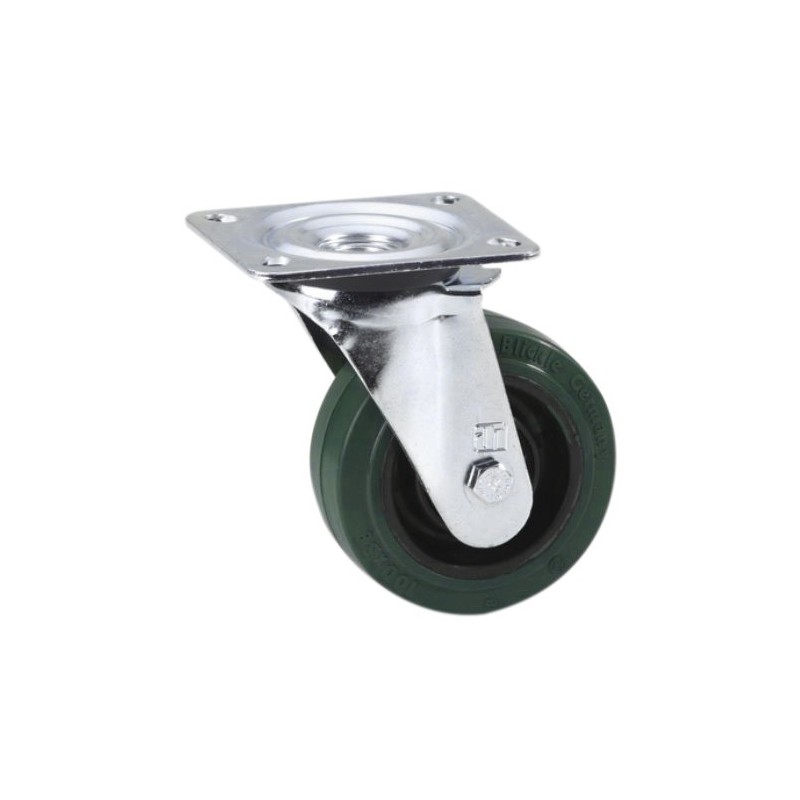 Blickle 37225 - Kółko zwrotne 100 mm z zieloną oponą, wersja ciężka - 1