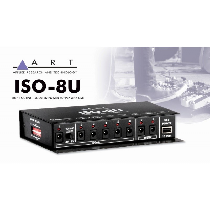 ART ISO-8U - zasilacz do 8 efektów gitarowych z USB - 4