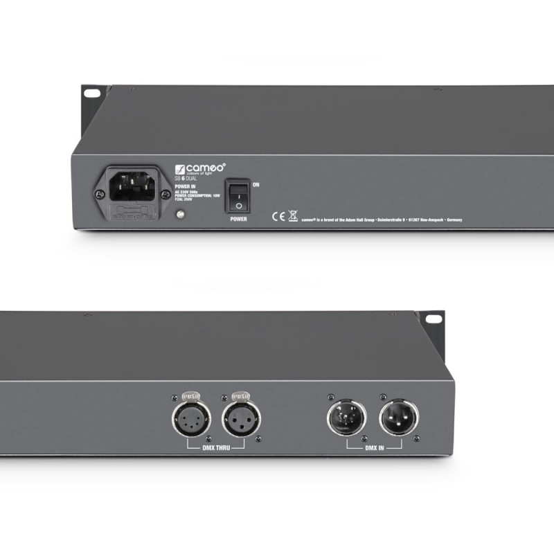 Cameo SB 6 DUAL - Rozdzielacz/Wzmacniacz DMX, 6-kanałowy (3- i 5-stykowy) - 4