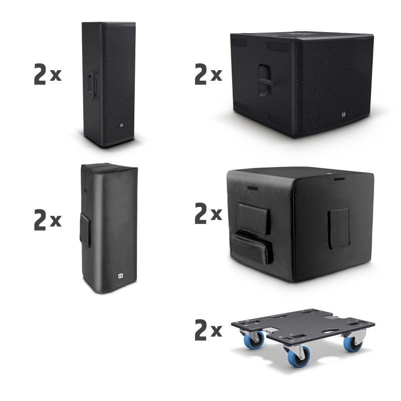 LD Systems STINGER G3 GALA SET A - 2 x aktywna kolumna głośnikowa 2 x 8" + 2 x 18" aktywny subwoofer - 4