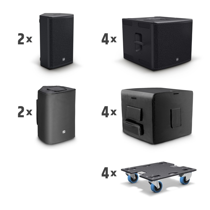 LD Systems STINGER G3 IMPACT SET A - 2 x 15" aktywna kolumna głośnikowa + 4 x 18" aktywny subwoofer - 4