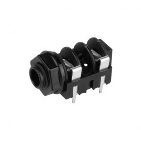 Neutrik MJ4HFD2 - Gniazdo 6,3 mm, jack, mono, czarne, przełącznik - 1