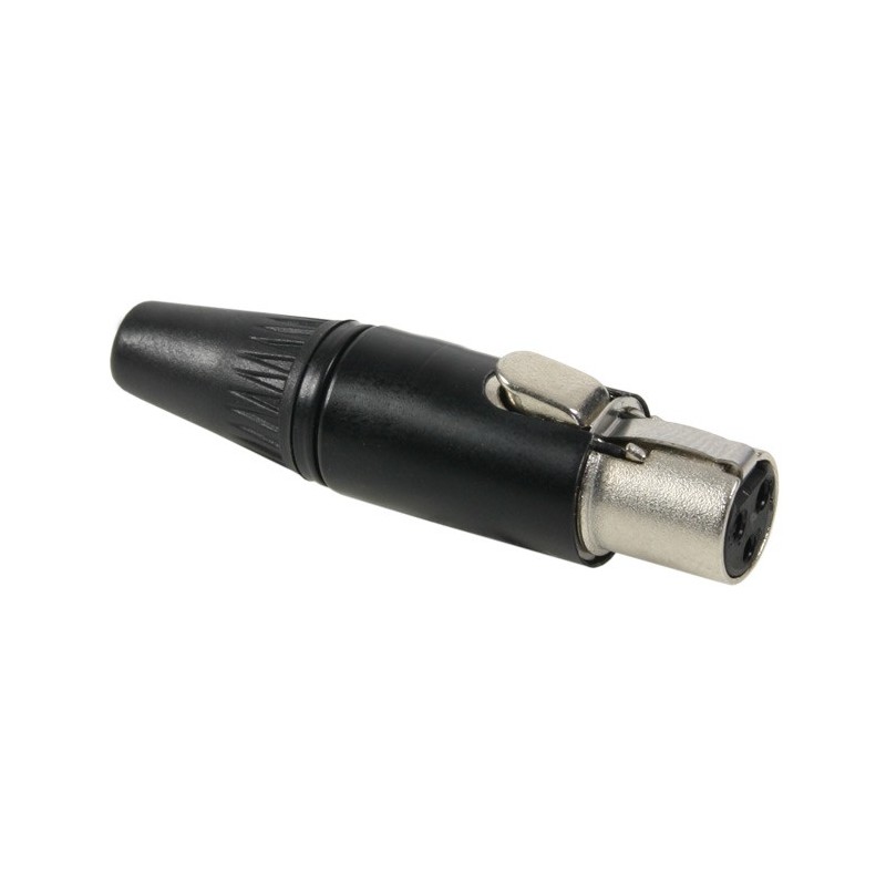 Neutrik REAN RT3FC-B - REAN Mini XLR mężczyzna 3-biegunowy żeński czarny z pozłacanymi stykami - 1