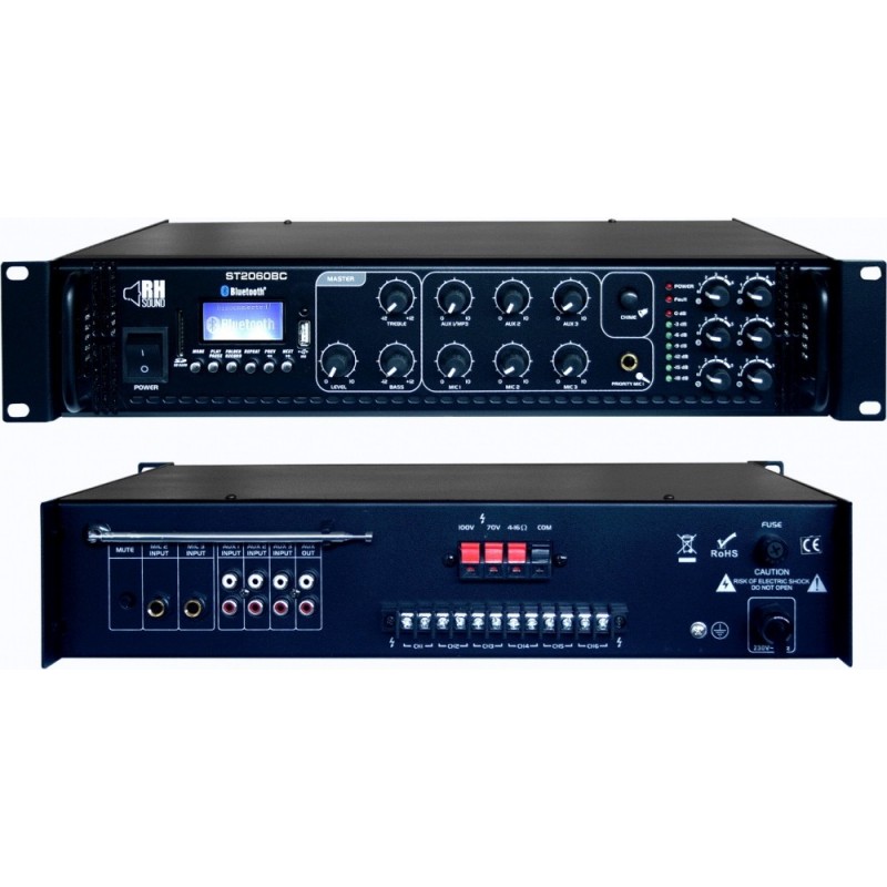 RH SOUND ST-2060BC+FM+BT - Wzmacniacz 100V