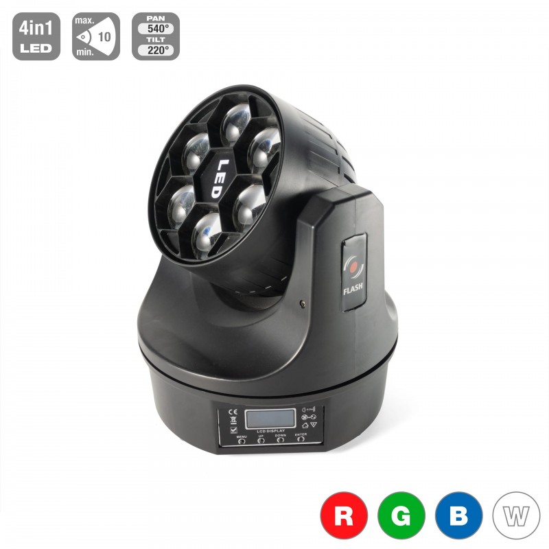 Flash LED Ruchoma Głowica 6x15W OSRAM RGBW 4w1 KALEIDOSKOPE Big-EYE ver.11.21 - 1