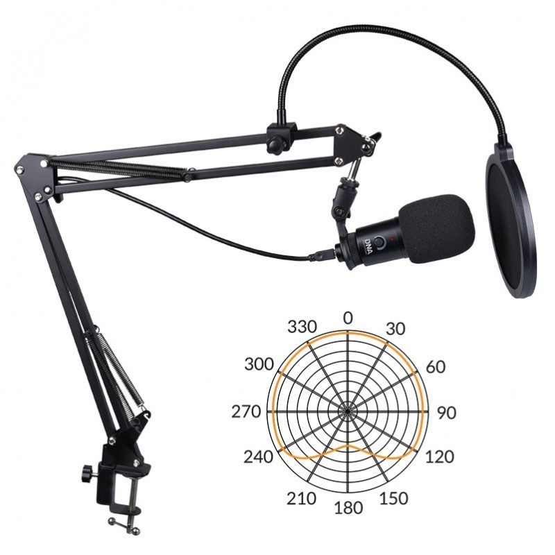 DNA CM USB KIT mikrofon pojemnościowy USB zestaw ramię pop filtr kabel - 2