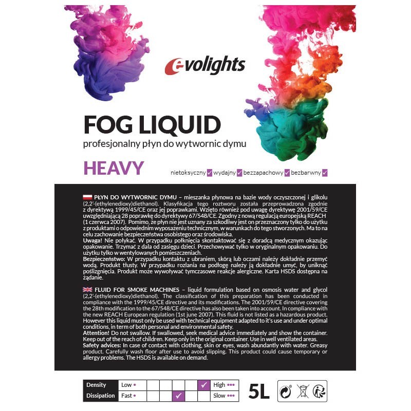 EVOLIGHTS płyn do wytwornicy dymu gęsty HEAVY 5L - 2