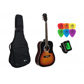 Gitara Akustyczna +Pokrowiec +Tuner +Kostki Zestaw 009 - 1