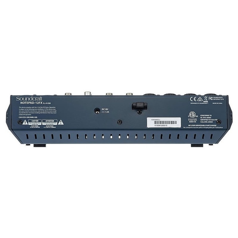 Soundcraft Notepad 12 FX - rear