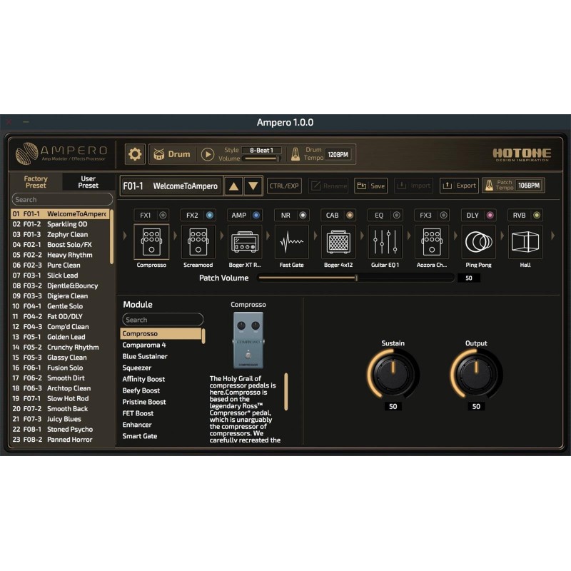 Hotone MP-100 Ampero - multiefekt gitarowy - 6