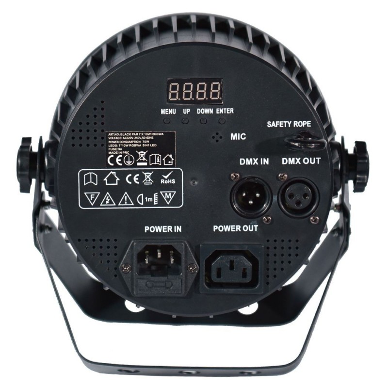 LIGHT4ME BLACK PAR 7x10W RGBWA - Par LED - 4