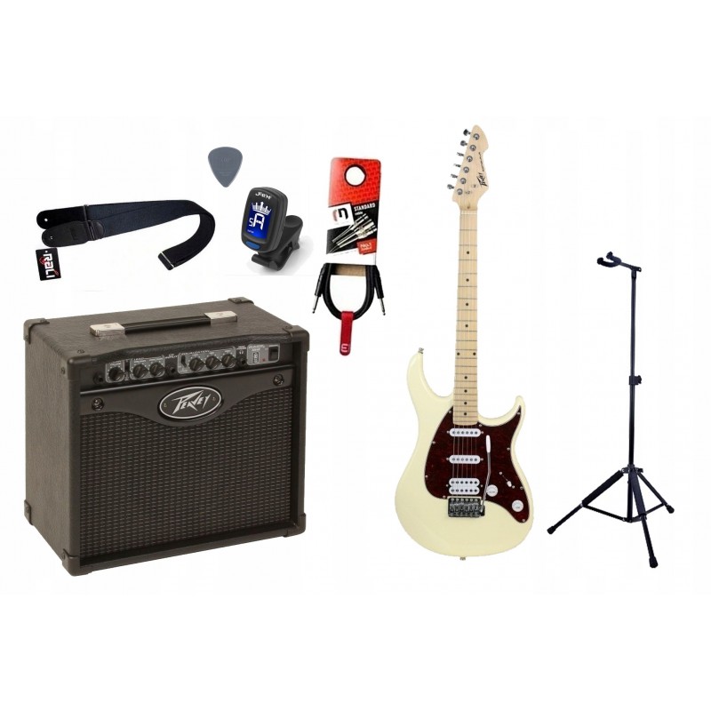 Gitara Elektryczna + Wzmacniacz 15W Kabel Zestaw 176 - 1