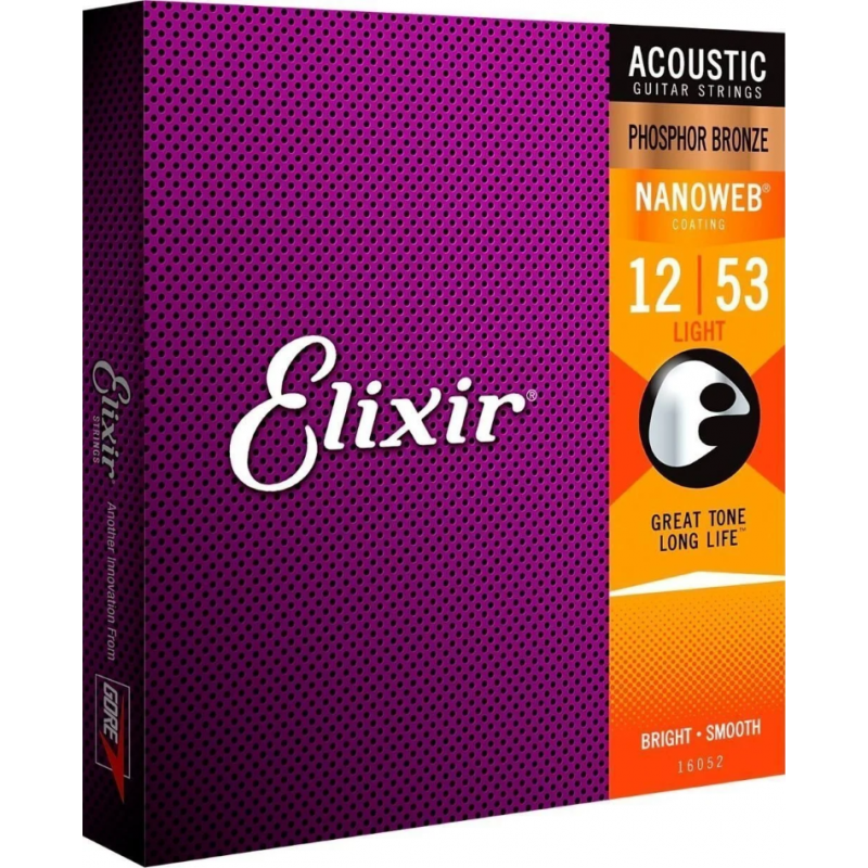 ELIXIR 16052 NanoWeb Phosphor Bronze - Struny do akustyka 12-53 - 1
