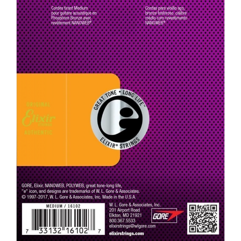 Elixir 16102 NanoWeb Phosphor - struny akustyczne 13-56 - 3